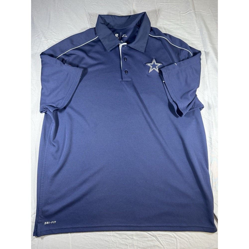 Nike Dri-Fit Men's NFL Dallas Cowboys Blue Short Sleeve Polo Size XL